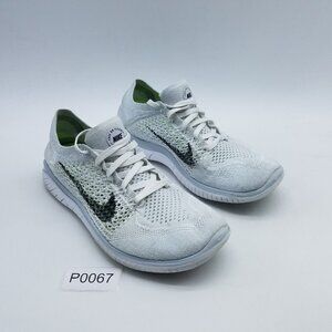 Nike Free RN Flyknit 2018 Women's Size 8 Running Shoes White Platinum